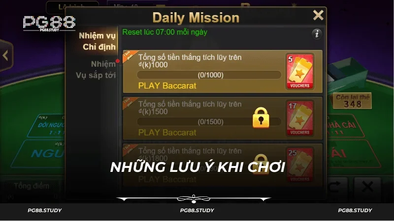 Lưu ý cược baccarat PG88 mức nhỏ sau đó tăng dần