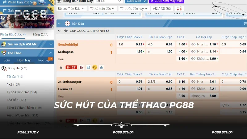 Thể thao PG88 sở hữu nhiều ưu điểm tối tân